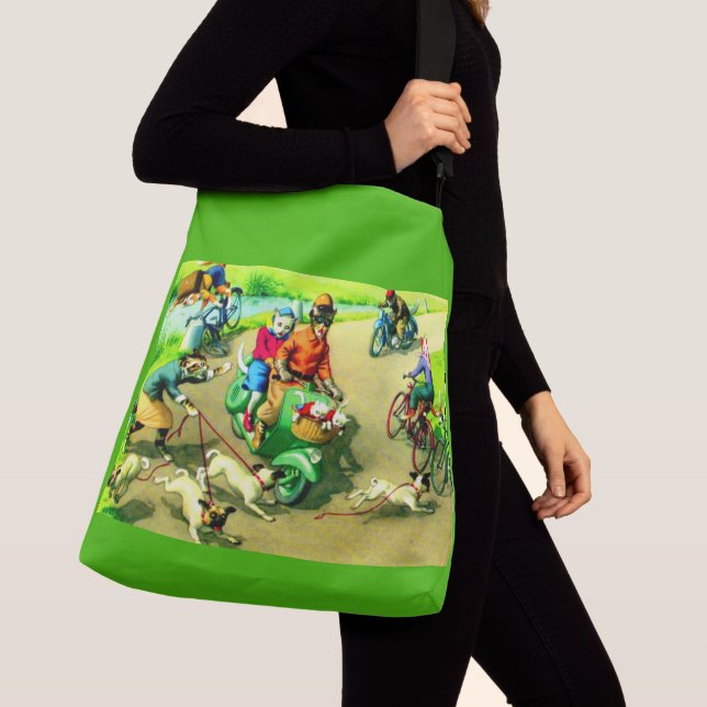 Bolso Cruzado Gatos Mainzer en motocicletas y bicicletas (Detalle)