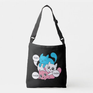 Bolso Cruzado Gatos Trans Ellos Sus Pronombres Transgénero II