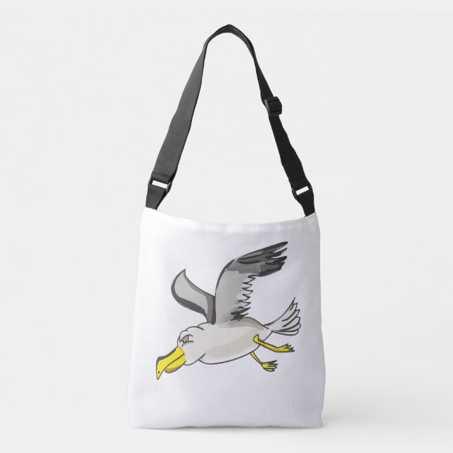 Bolso Cruzado Gaviota personalizado volando sobre la cabeza (Anverso)