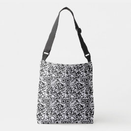Bolso Cruzado Geek del resumen blanco y negro del código QR del 