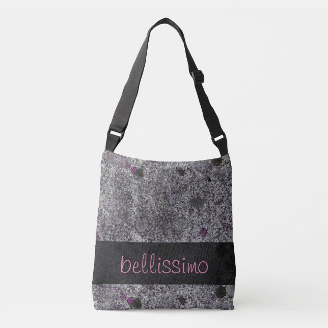 Bolso Cruzado Geología Gris granito con detalles rosados cualqui (Anverso)