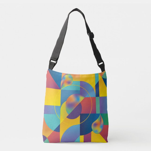 Bolso Cruzado Geométrica Creativa: Cubierta de cosecha abstracta (Anverso)