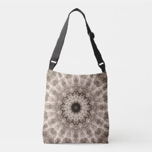 Bolso Cruzado geométrico, beige, marrón, mandala