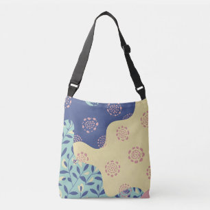 Bolso Cruzado Geométrico de medios mixtos azul y amarillo