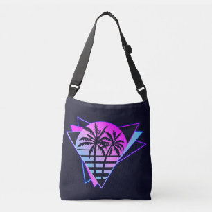 Bolso Cruzado Geométrico de palmeras tropicales retro de Guay