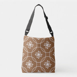 Bolso Cruzado Geométrico floral: patrón de arte vintage.
