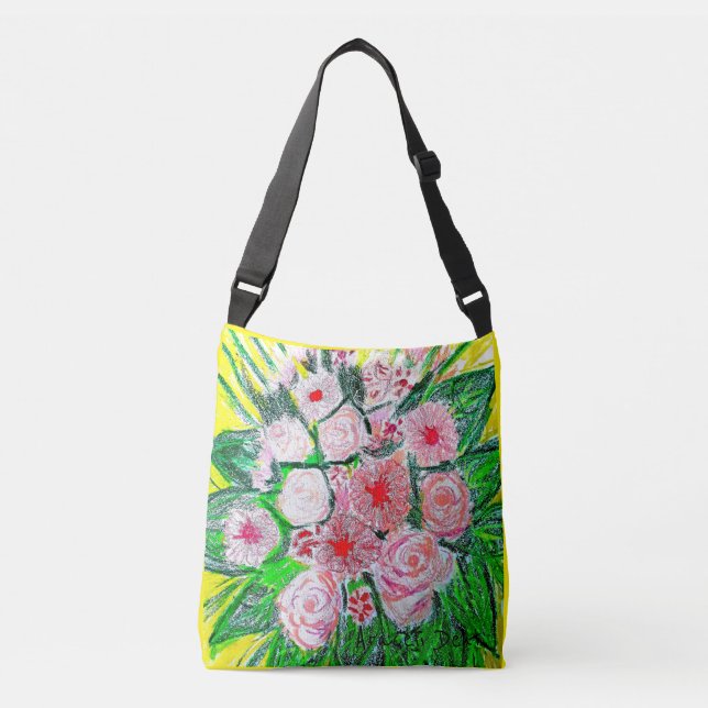 Bolso Cruzado Gerberas, Rosas, Tote Dianthus caryophyllus (Anverso)