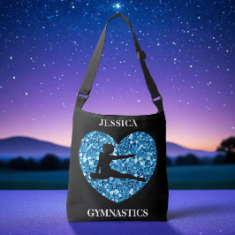 Bolso Cruzado Gimnasia Chica negro con corazón secuencial Verde