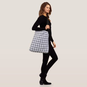 Bolso Cruzado Gingham gris y blanco. Cheque de Shepherd