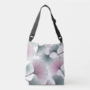 Bolso Cruzado Gingko biloba dibujado a mano.
