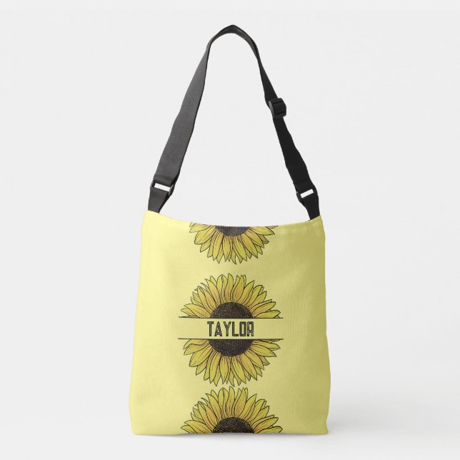 Bolso Cruzado Girasol con nombre de monograma sólido (Anverso)
