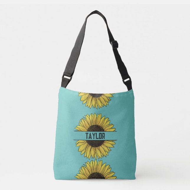 Bolso Cruzado Girasol con nombre de monograma sólido (Anverso)