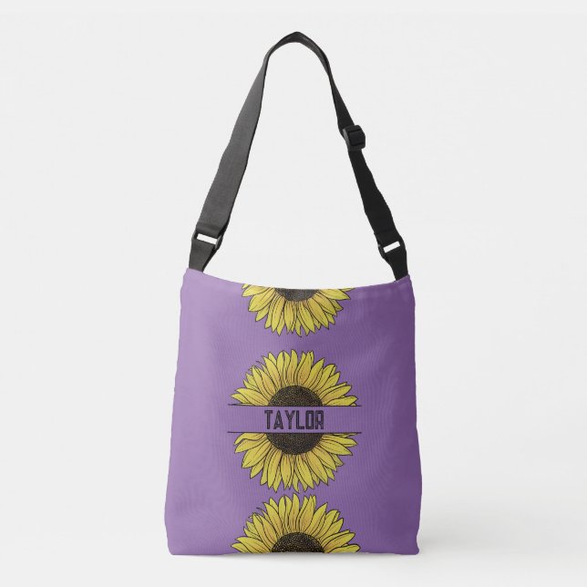 Bolso Cruzado Girasol con nombre de monograma sólido (Anverso)