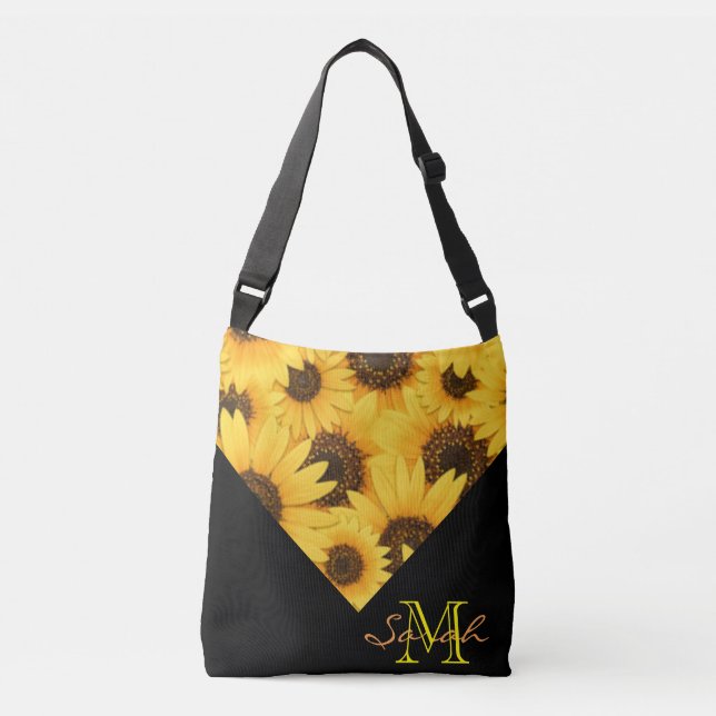 Bolso Cruzado Girasoles amarillos con el monograma (Anverso)