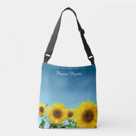 Bolso Cruzado Girasoles elegantes sobre tonos azul cielo