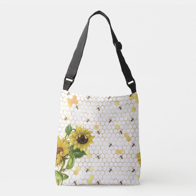 Bolso Cruzado girasoles y abejas (Anverso)