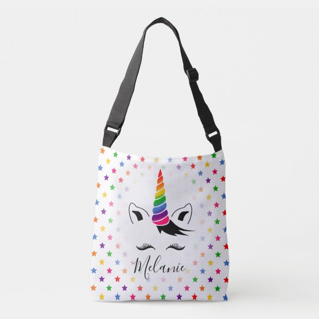Bolso Cruzado Glam Rainbow Unicorn (Anverso)