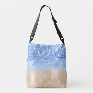 Bolso Cruzado Glitzy Trendy Sparkle Blue y Gold Girly Purpurina.