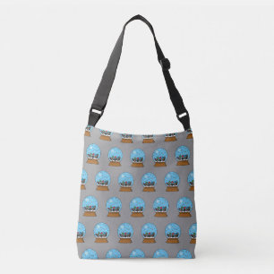 Bolso Cruzado Globe de nieve con tres búhos de gnomo