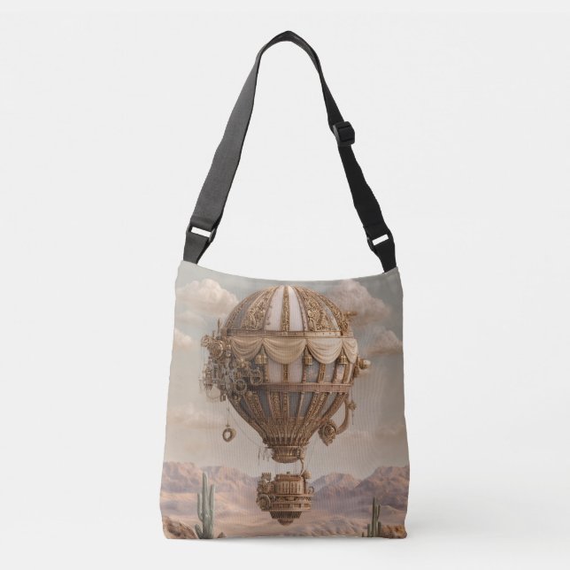 Bolso Cruzado Globo de aire caliente de Steampunk (Anverso)