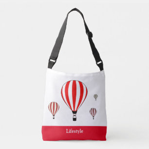 Bolso Cruzado Globos aerostáticos rojos y blancos