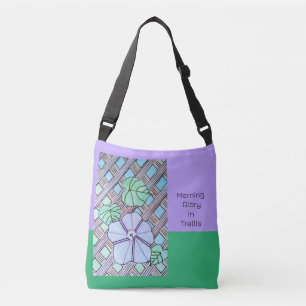 Bolso Cruzado Gloria matutina sobre el fondo morado y verde de T