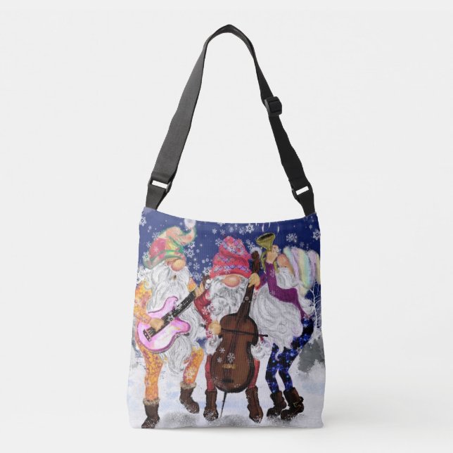 Bolso Cruzado Gnome Music Band Navidades Crossbody Bag (Anverso)