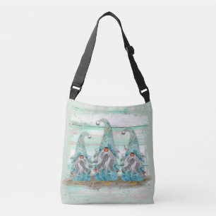 Bolso Cruzado Gnomes Tropical Blue Watercolor Beach