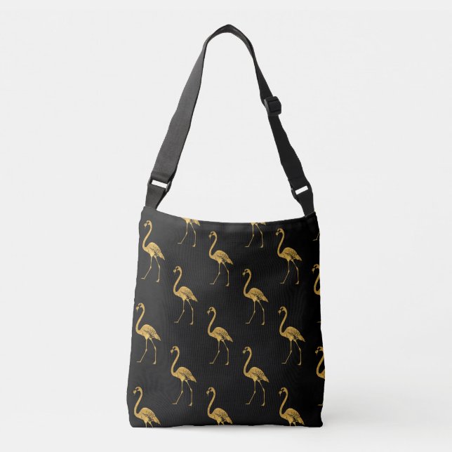 Bolso Cruzado Golden Flamingo Black TP (Anverso)