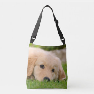 Bolso Cruzado Golden Retriever Cute Puppy Dog Photo - on