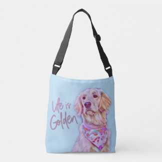 Bolso Cruzado Golden retriever - la vida es de oro