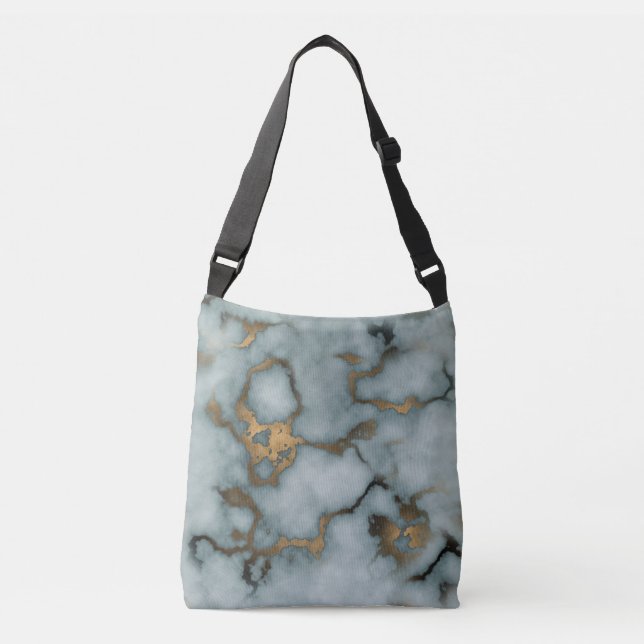 Bolso Cruzado Golden Vein Marble Ocean Mist Crossbody Bags (Anverso)