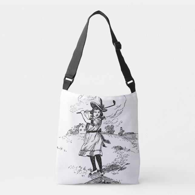 Bolso Cruzado Golf Chica Golfing Vintage Art (Anverso)