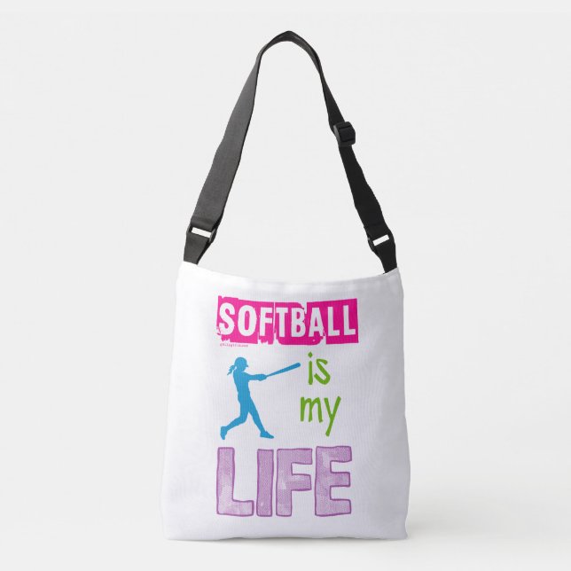 Bolso Cruzado Golly chicas - el softball es mi vida (Anverso)
