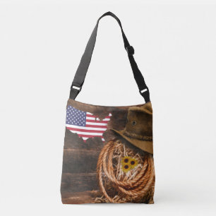 Bolso Cruzado Gorra de Cowboy con bandera estadounidense