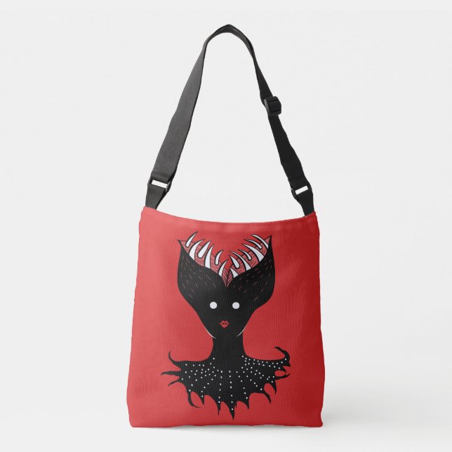 Bolso Cruzado Gótico Witchy Demon Chica Horror (Anverso)