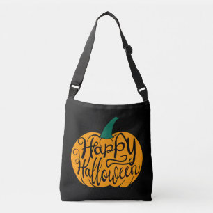 Bolso Cruzado Grabación feliz de Halloween con calabaza tallada