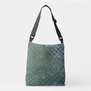 Bolso Cruzado Grabado en relieve profundo verde azulado de imita