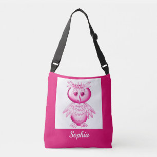 Bolso Cruzado Graciosa Lechuza Rosa Personalizada Niños