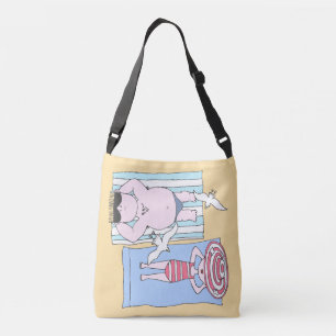 Bolso Cruzado Graciosa Pareja de Tomar el Sol Personalizado Arte