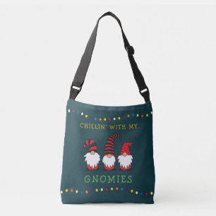 Bolso Cruzado Gracioso Chillin' Con Mis Navidades De Gnomies Pun
