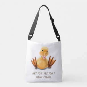 Bolso Cruzado Gracioso Pato Amarillo Jugador Wink Happy Smile
