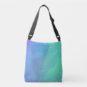 Bolso Cruzado Gradación Geométrica Moderna De Agua Azul Y Turque
