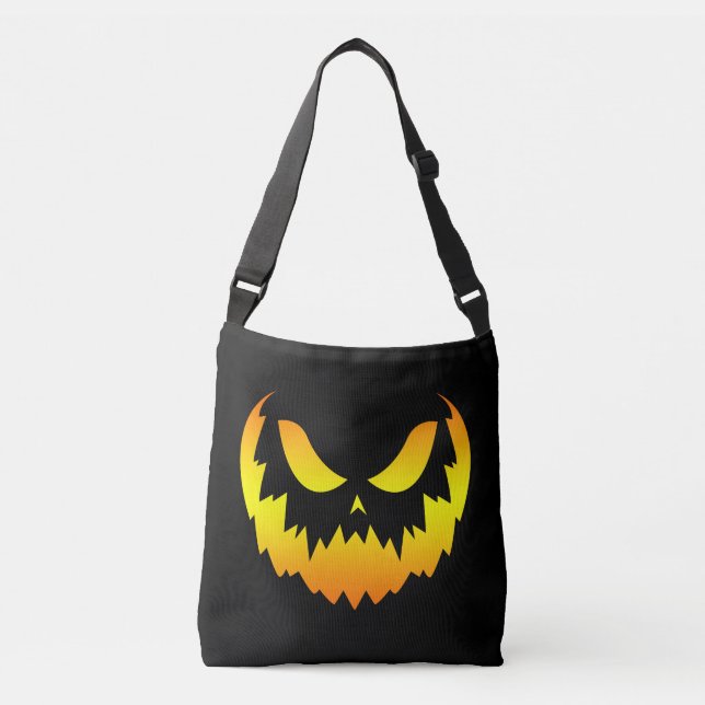 Bolso Cruzado Gradiente de cara de calabaza Jack O Lantern (Anverso)