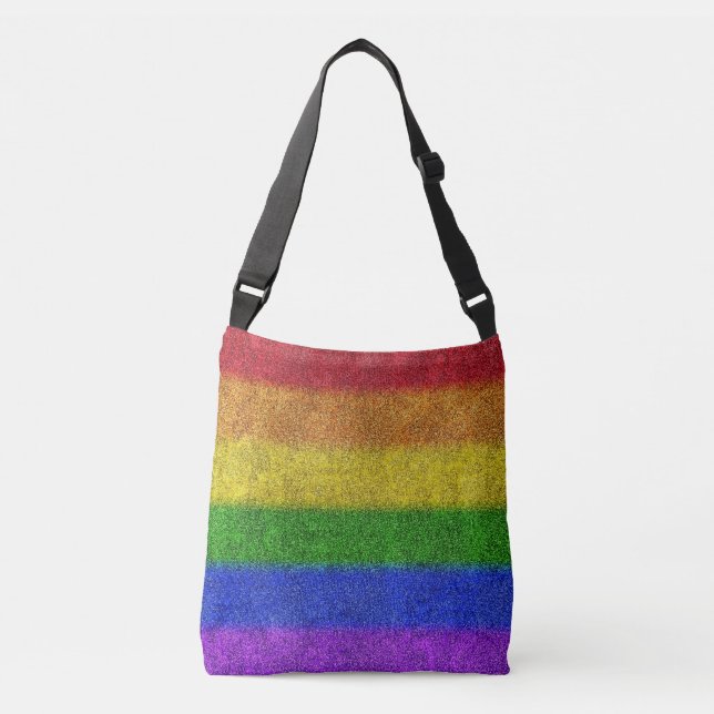 Bolso Cruzado Gradiente de Purpurina de arcoiris caído (Anverso)