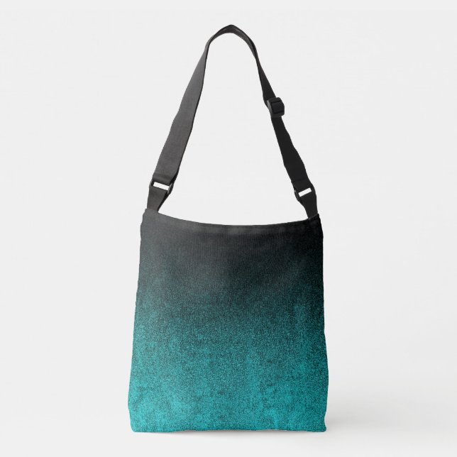 Bolso Cruzado Gradiente de Purpurina negro y Aqua de otoño (Anverso)