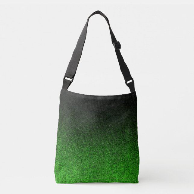 Bolso Cruzado Gradiente de Purpurina verde y negro (Anverso)