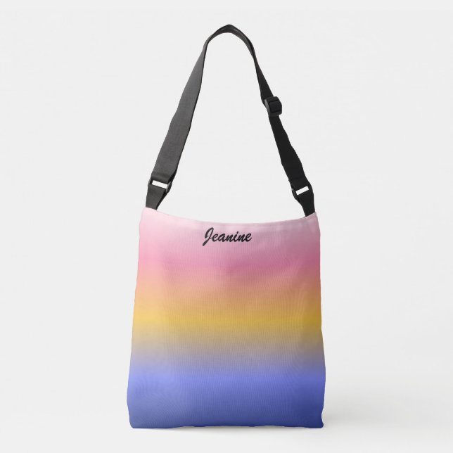 Bolso Cruzado Gradiente de rosa, amarillo y azul (Anverso)