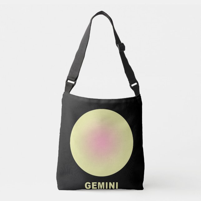 Bolso Cruzado Gradiente Gemini Zodiac Rótulo estilo (Anverso)