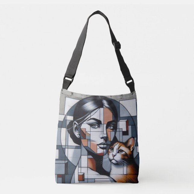 Bolso Cruzado Graffiti Cat Lady Stylish Tote Bag (Anverso)